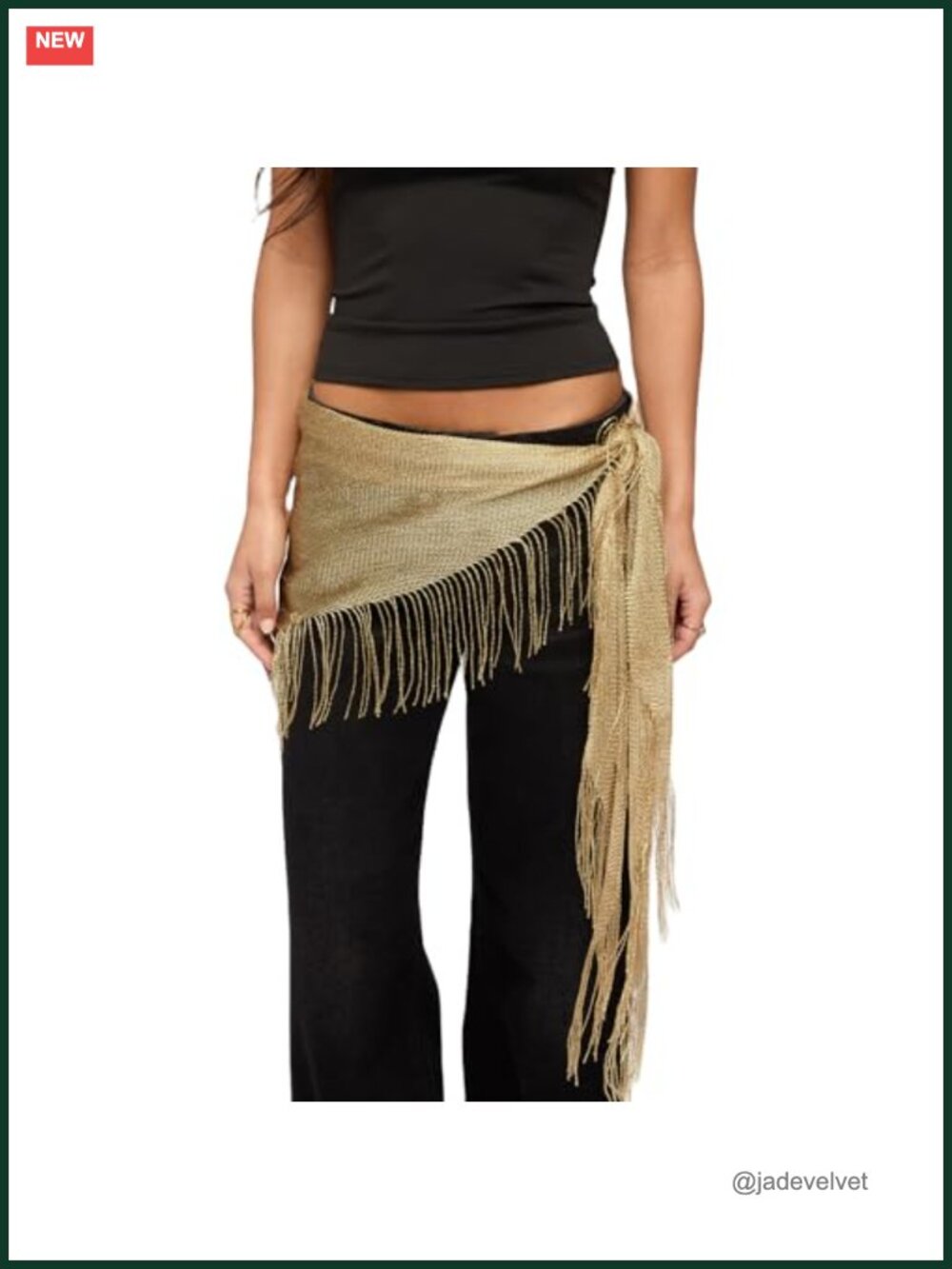 Women Boho Lace Waist Scarf Fringe Belt Wrap Hip Scarf Festival Rave Accessory